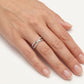 Elegant Silver Crossover Ring with Sparkling Crystal Details