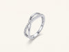 Elegant Double Curve Crystal Silver Ring with Sparkling Open Design