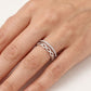 Elegant Silver Oval Link Pavé Ring with Sparkling Stone Band