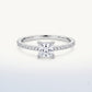 Elegant Silver Princess Cut Pave Ring with Sparkling Stone Band