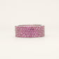 Pink Crystal Pavé Statement Ring with Silver-Tone Finish