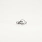 Silver Twisted Band Ring with Sparkling Stone Accent