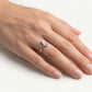 Elegant Silver Snake Ring with Pink Sparkling Stone Detail