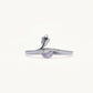 Elegant Silver Snake Ring with Pink Sparkling Stone Detail