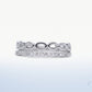 Elegant Silver Oval Link Pavé Ring with Sparkling Stone Band