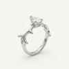 Elegant Silver Antler-Inspired Solitaire Ring with Sparkling Centre Stone