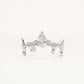 Elegant Silver Antler-Inspired Solitaire Ring with Sparkling Centre Stone