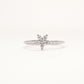 Elegant Floral Cluster Crystal Silver Ring with Sparkling Round Stones