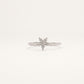 Elegant Floral Cluster Crystal Silver Ring with Sparkling Round Stones