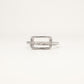 Elegant Silver Rectangular Ring with Sparkling Stone Detail