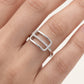 Elegant Silver Rectangular Ring with Sparkling Stone Detail