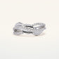 Elegant Twisted Crystal Ring with Sparkling Silver-Tone Band