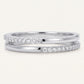 Elegant Silver Pave Half Eternity Ring with Sparkling Stone Band