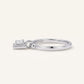 Silver Square-Cut Halo Crystal Engagement Ring