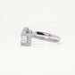 Silver Square-Cut Halo Crystal Engagement Ring