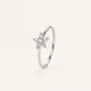 Elegant Floral Cluster Crystal Silver Ring with Sparkling Round Stones