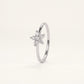 Elegant Floral Cluster Crystal Silver Ring with Sparkling Round Stones