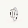 Elegant Silver Rectangular Ring with Sparkling Stone Detail