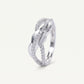 Elegant Twisted Crystal Ring with Sparkling Silver-Tone Band