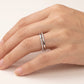 Elegant Silver Pave Half Eternity Ring with Sparkling Stone Band