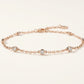 Rose Gold Beaded Bracelet with Sparkling Round Accents