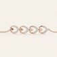 Rose Gold Heart Link Bracelet with Sparkling Accents