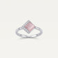 Elegant Pink Cushion-Cut Stone Halo Ring
