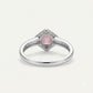 Elegant Pink Cushion-Cut Stone Halo Ring