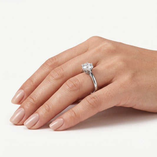 Classic Round Solitaire Ring with Brilliant Clear Centre Stone