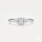 Elegant Emerald-Cut Crystal Ring with Sparkling Side Accents