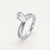 Elegant Silver-Tone Openwork Ring with Sparkling Accent Stones