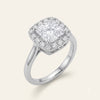 Elegant Princess-Cut Halo Crystal Ring for Women