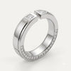 Elegant Silver-Tone Men’s Diamond-Style Band Ring