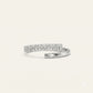 Modern Crossover Ring with Sparkling Pavé Stone Accent