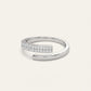 Modern Crossover Ring with Sparkling Pavé Stone Accent