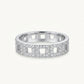 Silver Square Cutout Ring with Sparkling Stone Accents