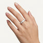 Elegant Silver Ring with Mother of Pearl Style Inlay