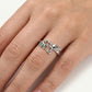 Elegant Silver Leaf Ring with Green Crystal Accents for Women