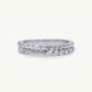 Elegant Silver Beaded Crystal Band Ring