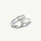 Elegant Baguette Crystal Open Crossover Ring for Women