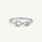 Elegant Infinity Heart & Key Crystal Ring