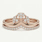Elegant Rose Gold Flower Pave Ring with Sparkling Curved Band