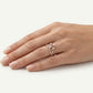Elegant Rose Gold Flower Pave Ring with Sparkling Curved Band