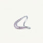 Elegant Pink Stone Pavé Wave Ring for Women