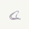 Elegant Pink Stone Pavé Wave Ring for Women
