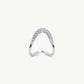 Elegant Pink Stone Pavé Wave Ring for Women