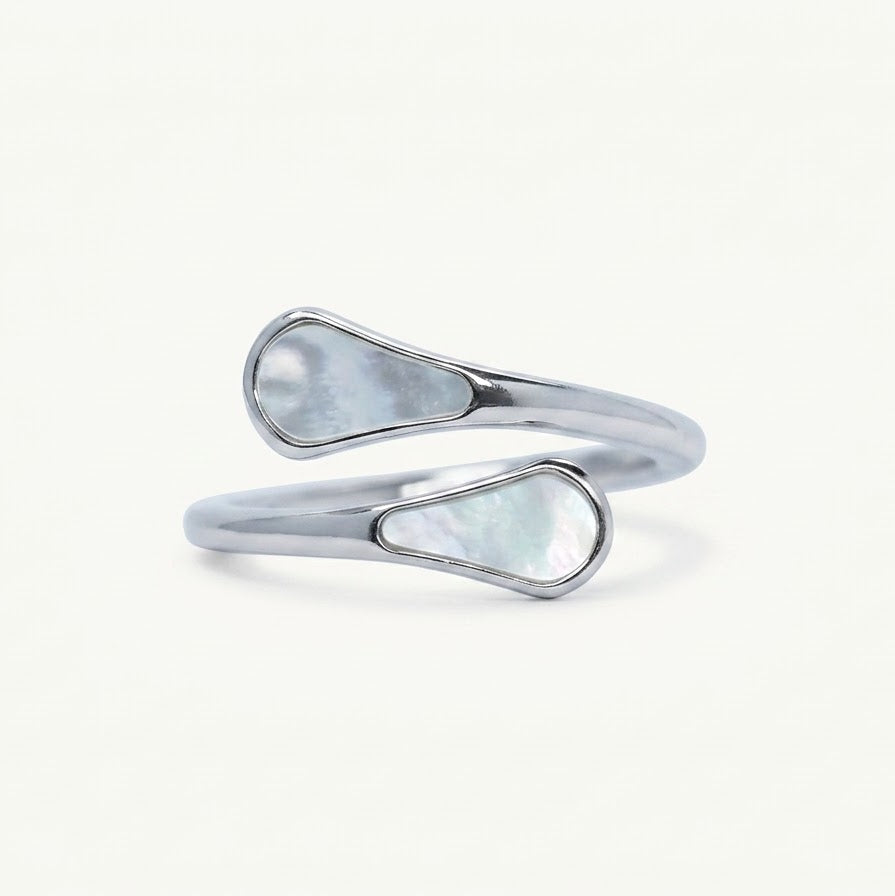 Elegant Mother of Pearl Open Cuff Ring for Women