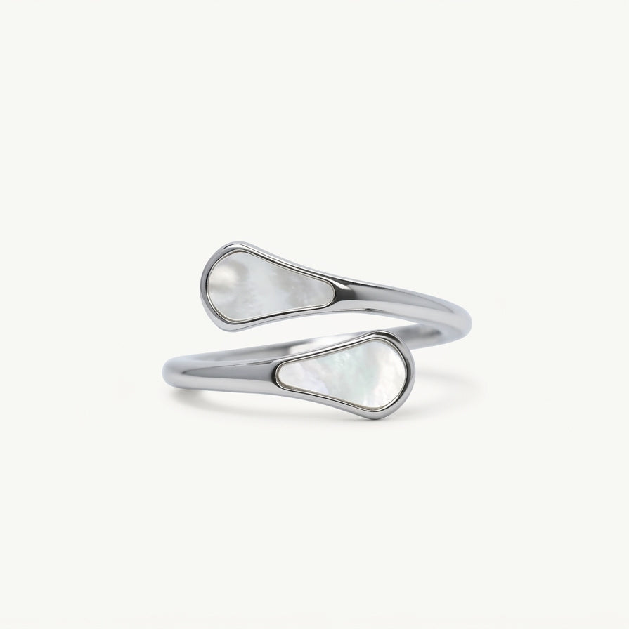 Elegant Mother of Pearl Open Cuff Ring for Women