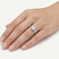 Elegant Round Solitaire Halo Ring with Sparkling Stone Accents for Women