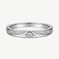 Elegant Silver-Tone Pave Band Ring with Round Accent Stone